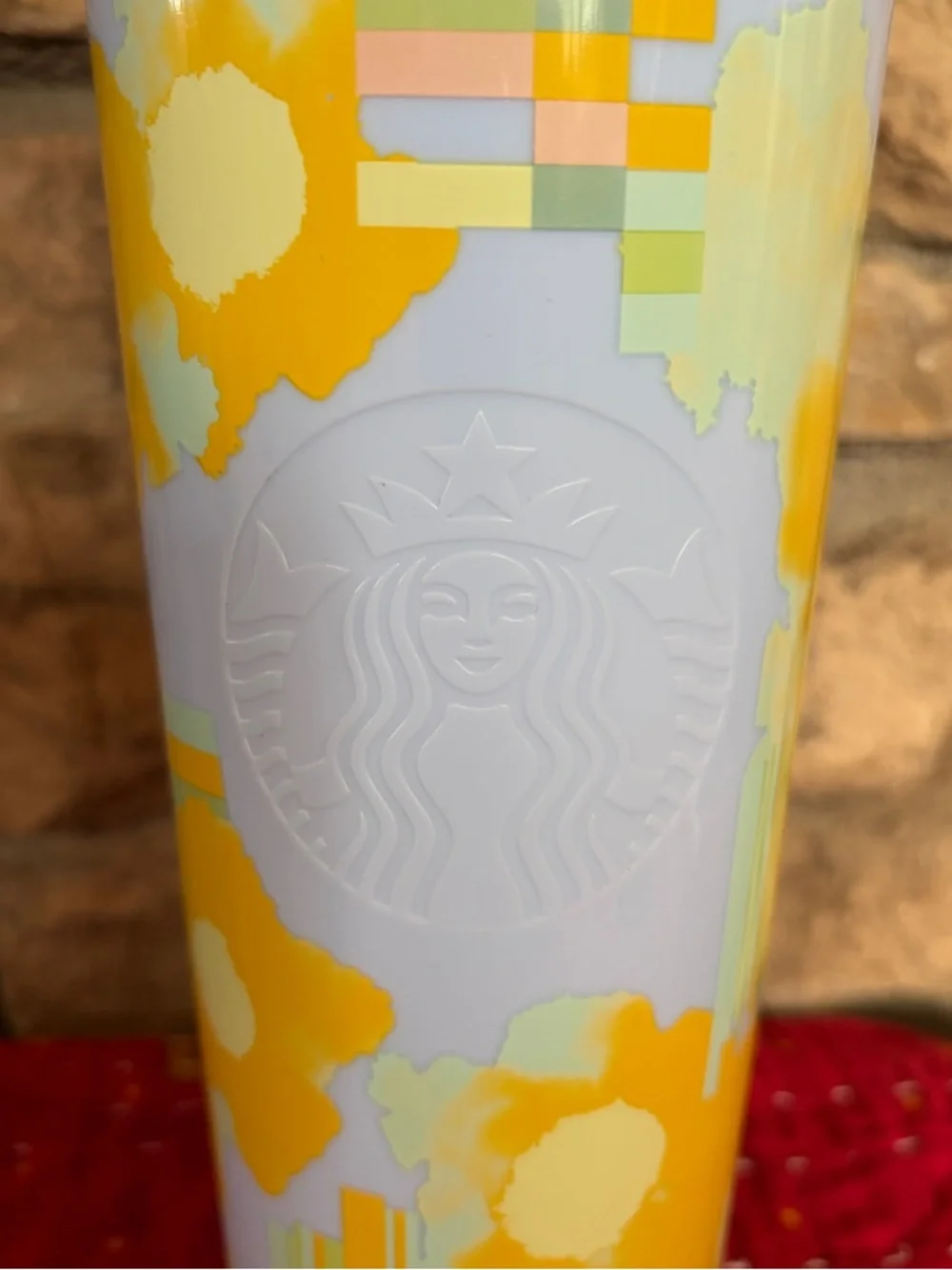 NWT Starbucks Lavender & Yellow Abstract Floral Tumbler 24oz 710mL Spring 2025